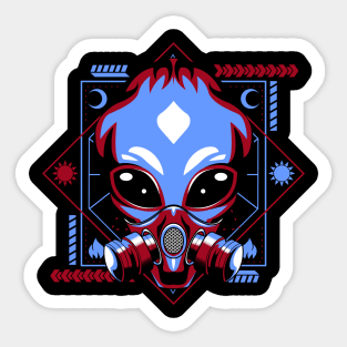 alien mask retro Sticker